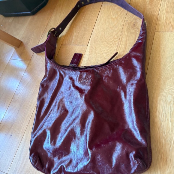 Vintage Coach Plum Bleecker Patent Leather Hobo Bag - Picture 9 of 10